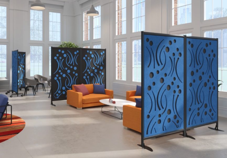 sound absorbing privacy walls in an office